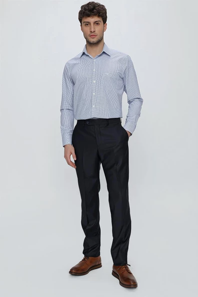 Lacivert Esnek Yandan Cepli Slim Fit Classic Pantolon 1003245013 ürün görseli 1