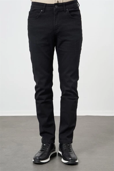 Siyah Düz Gabardin Slim Fit Casual Denim Pantolon 1023245153 ürün görseli 1