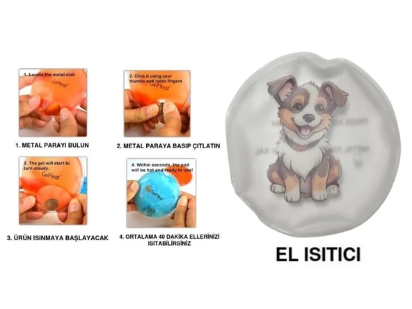 SEVİMLİ KÖPEK CEP SOBASI,EL ISITICI,SICAK SU TORBASI PVC  9cm ürün görseli 1