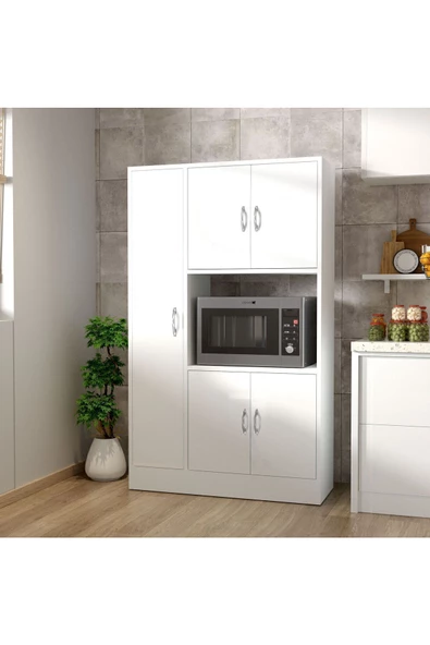 RİVA 5 KAPAKLI ÇOK AMAÇLI DOLAP MUTFAK&BANYO DOLABI,KİLER BEYAZ ürün görseli 1