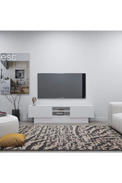 AYMOBSAN   Liva Tv Sehpası Bazalı 160 Cm - Beyaz ürün görseli 1