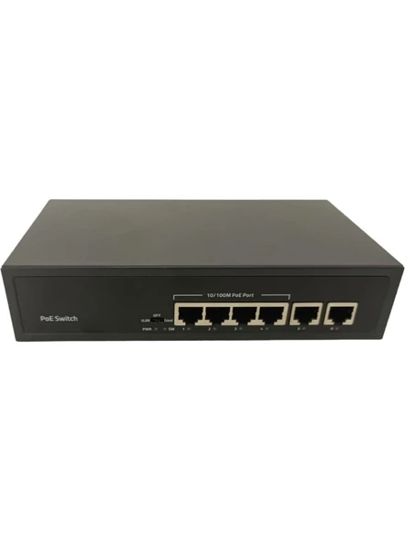 OEM ODM Fast Ethernet 10/100mbps 4 Port Poe Switch With 2 Uplink Port Network Switch ürün görseli 1