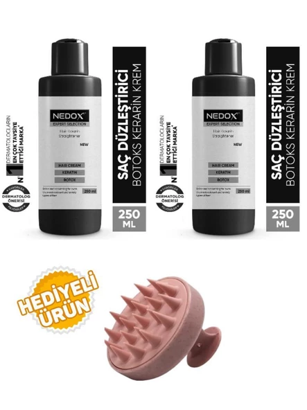 NEDOX 2 Adet Saç Düzleştirici,şekillendirici Keratin Botoks Krem 250 ml+Saç Masaj Tarağı+Saç Masaj Tarağı ürün görseli 1