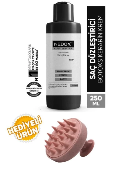 NEDOX Saç Düzleştirici,şekillendirici Keratin Botoks Krem 250 ml+Saç Masaj Tarağı ürün görseli 1