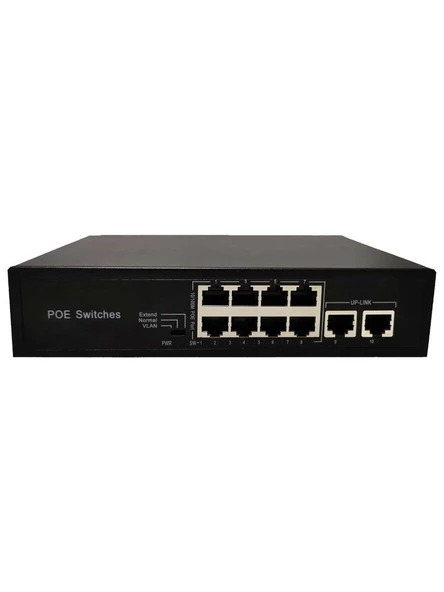OEM ODM Fast Ethernet 10/100mbps 8Port Poe Switch With 2 Uplink Port Network Switch ürün görseli 1