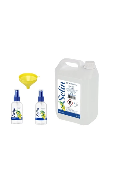 5 Lt Limon Kolonyası + 2 Adet 50 ml Sprey Şişe ve Dolum Hunisi ürün görseli 1