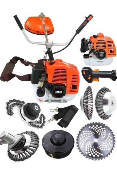 Mager 52cc Benzinli Tırpan Full 4 Başlıklı Aksesuarlı Çim Biçme Makinası ürün görseli 1