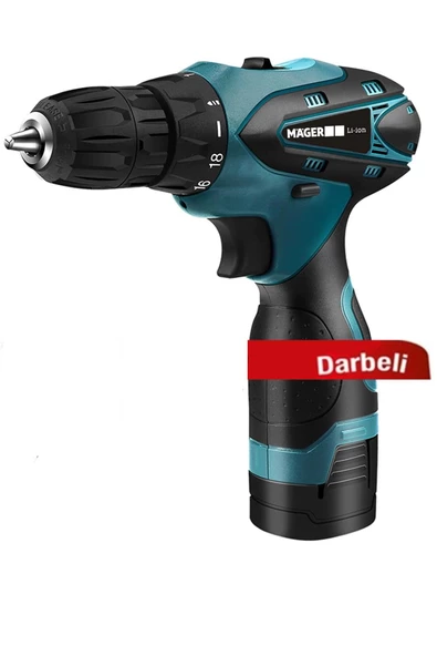 Mager Darbeli İki Akülü Şarjlı Vidalama Matkap Çantalı 24 Parça Set ürün görseli 1