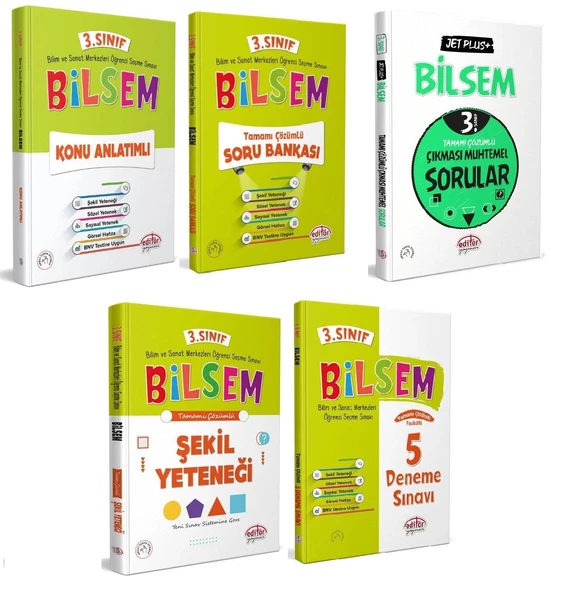 Editör Yayınevi 3. Sınıf Bilsem Hazırlık Seti 5 Kitap Güncel ürün görseli 1