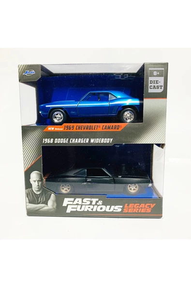 Hızlı ve Öfkeli Fast&Furious Legacy Series Chevrolet Camaro+1968 Dodge Charger Wide Body Twin Pack ürün görseli 1