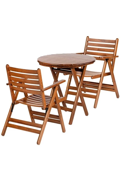 London - Buzludja Balkon Takım (Masa 70) - Katlanır, Ahşap Bahçe, Teras, Balkon Takım ürün görseli 1