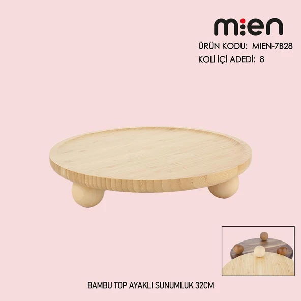 Mien Bambu Top Ayaklı Sunumluk 32CM MİEN-7B28 - Resim 2