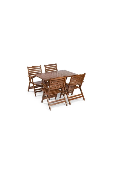 Madrid Takım (Masa 70x120) - Katlanır, Ahşap Bahçe, Teras, Balkon Takım ürün görseli 1