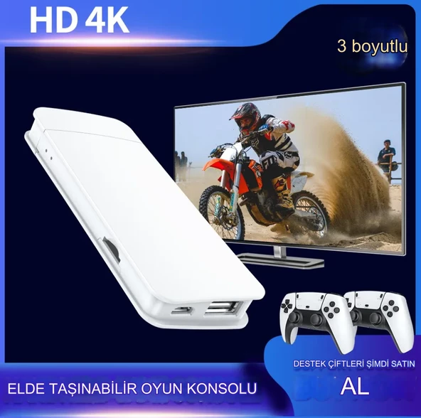 2.4G Wireless Kablosuz Controller 3D 4K HD Klasik Retro Atari Video Game Oyun Konsolu ürün görseli 1