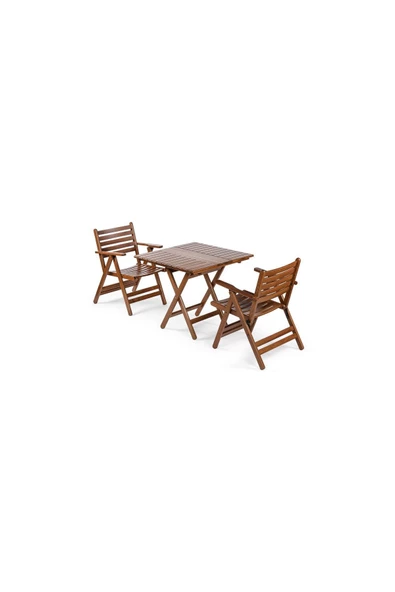 London - Atina Balkon Takım (Masa 80x80) - Katlanır, Ahşap Bahçe, Teras, Balkon Takım ürün görseli 1