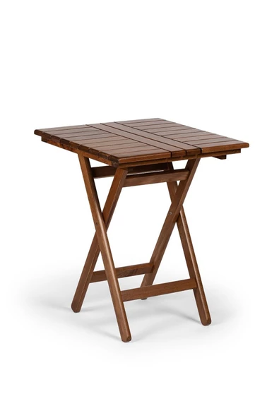 Atina Katlanır Masa 60x60 - Dış Mekan Kare Ahşap Bahçe, Balkon Masası ürün görseli 1