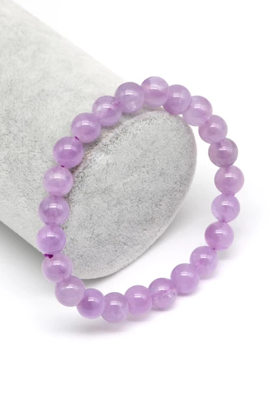 Lavander Ametist Bileklik 8 mm Küre Kesim ürün görseli 1