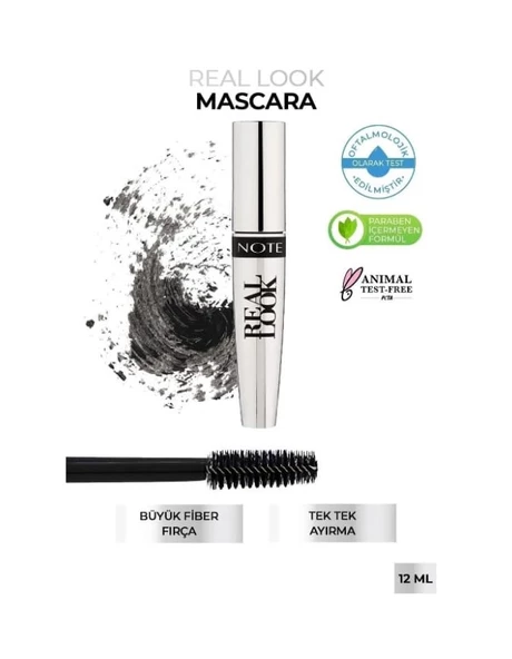 Note Real Look Black Maskara - Resim 5