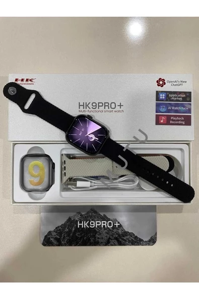 Hk9 Pro Plus 45MM 2.02 Inç Amoled Ekran SİYAH KASA Akıllı Saat KORDON HEDİYELİ ürün görseli 1