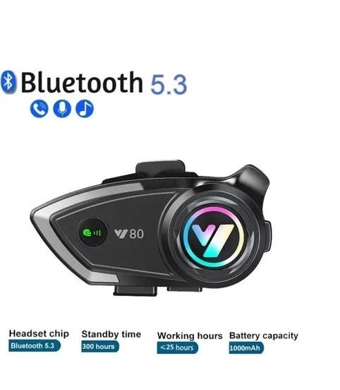 Y80 Intercom ışıklı Motosiklet Kask Kulaklığı ürün görseli 1
