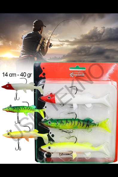 Sasi Yem 3 Adet 14 cm 40gr.Silikon Balık Rapala Lures Yapay Yem Silikon Yem ürün görseli 1