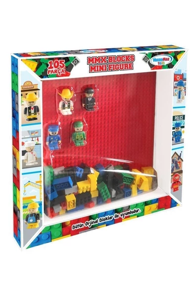 4 Figürlü 105 Parça BLOCK SET KUTULU Mega BLOCK SET LEGO UYUMLU ürün görseli 1