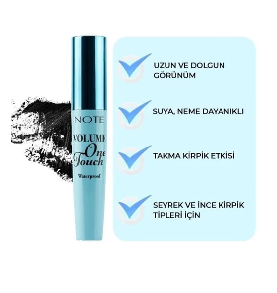 Note Volume One Touch Waterproof Maskara - Resim 5