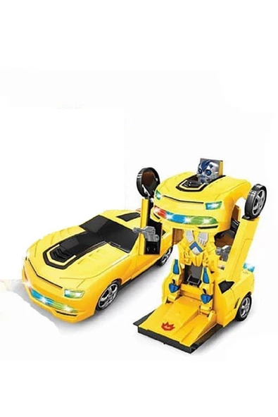 2 In 1 Bumblebee Robota Dönüşen Pilli Işıklı Sesli Camaro Araba ürün görseli 1