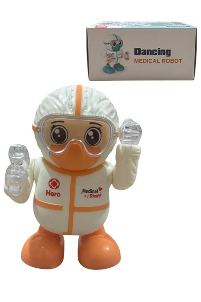 Robot Pilli Işıklı Sesli Müzikli Medical Dancing Robot 18 CM ürün görseli 1