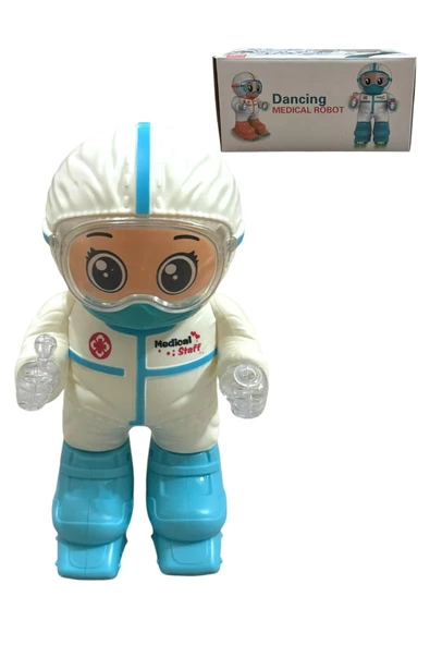 Robot Pilli Işıklı Sesli Müzikli Patenli Kayan Medical Robot Oyuncak 18 CM ürün görseli 1