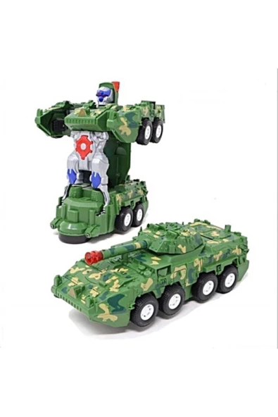 Tank Pilli Sesli Işıklı Çarp-Dön Transformerss Tank ürün görseli 1