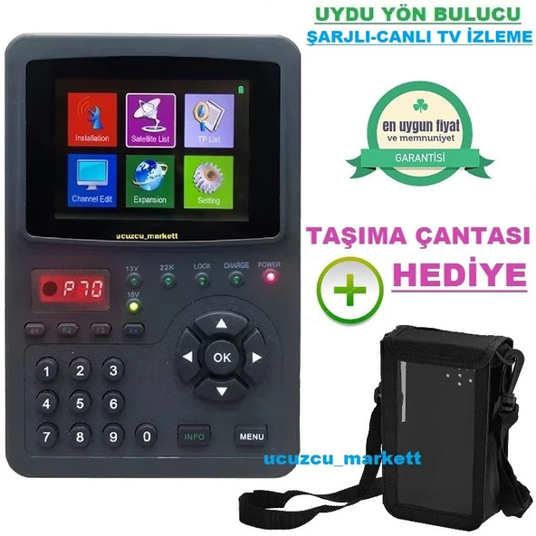 UYDU YÖN BULUCU 3.5 İNÇ  DİGİTAL EKRANLI GÖRÜNTÜLÜ (CANLI YAYIN İZLEME-ŞARJLI-TAŞIMA ÇANTALI) ürün görseli 1