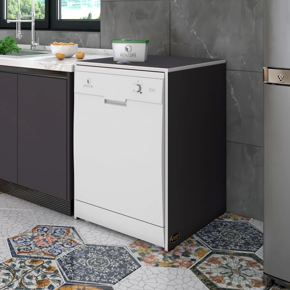 Kenzlife bulaşık&çamaşır&kurutma makinesi dolabı berfu gri 90*70*60 banyo ofis ürün görseli 1