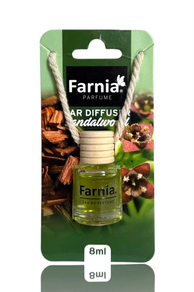 Farnia Yüksek Esanslı Askılı Araç Kokusu EDP Parfüm Sandal Ağacı 8 Ml ürün görseli 1