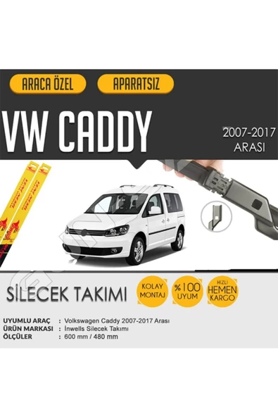 Inwells Muz Silecek Vw Caddy(2004-2007)-golf V (600-480 Mm) ürün görseli 1