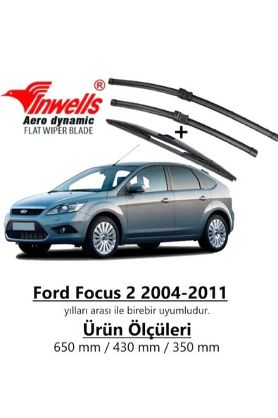 Inwells Ford Focus 2 2004 - 2011 Ön Ve Arka Muz Silecek Takımı ürün görseli 1