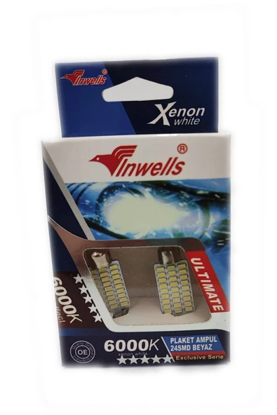 Inwells 24 Ledli Sofit Ampul 6000 K Xenon Beyazı 11x39mm ürün görseli 1