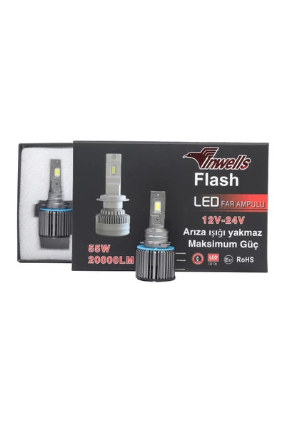 Inwells İNWELLS  YENİ FLASH  CSP LED XENON (ZENON) H15 20,000 lümen Arıza Işığı Yakmaz ürün görseli 1