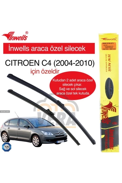 Inwells Citroen C4 Inwells Muz Silecek Takımı (2005-2009) 700mm / 600mm Aparatlı ürün görseli 1
