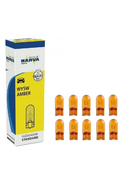 Narva 12v 5w T10 Turuncu 12961cp (AMBER) 10 Adet ürün görseli 1