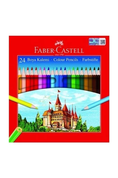 Faber Castell Kuru Boya Kalemi Redline Karton Kapak Kutu 24'Lü 5171116324000 ürün görseli 1