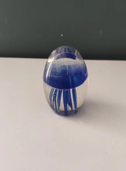 LAMEDORE DENİZ ANASI MAVİ CAM DEKOR 5,5*5,5*8 CM ürün görseli 1
