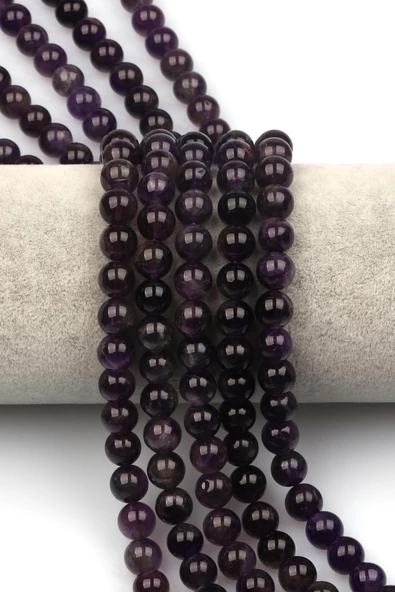 Ametist Doğaltaş Dizi 8 mm Küre Kesim ürün görseli 1