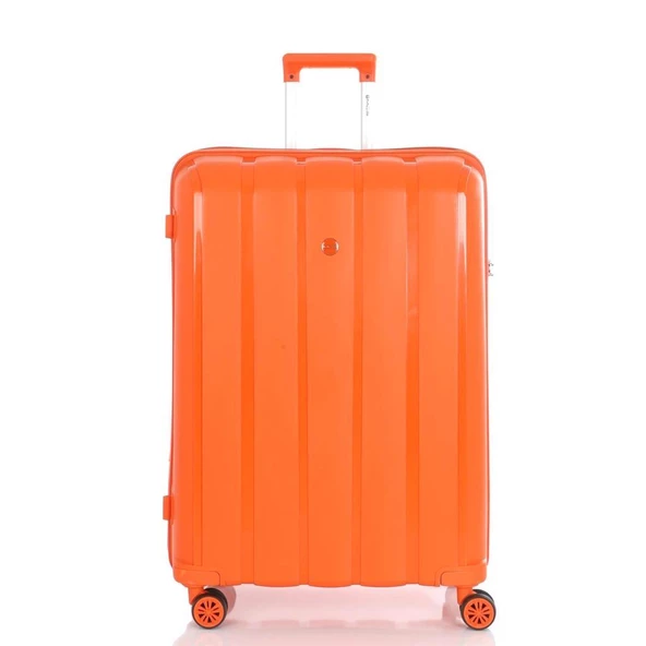 Mçs Valiz 3lü Set Kırılmaz PP Silikon Orange - Resim 2