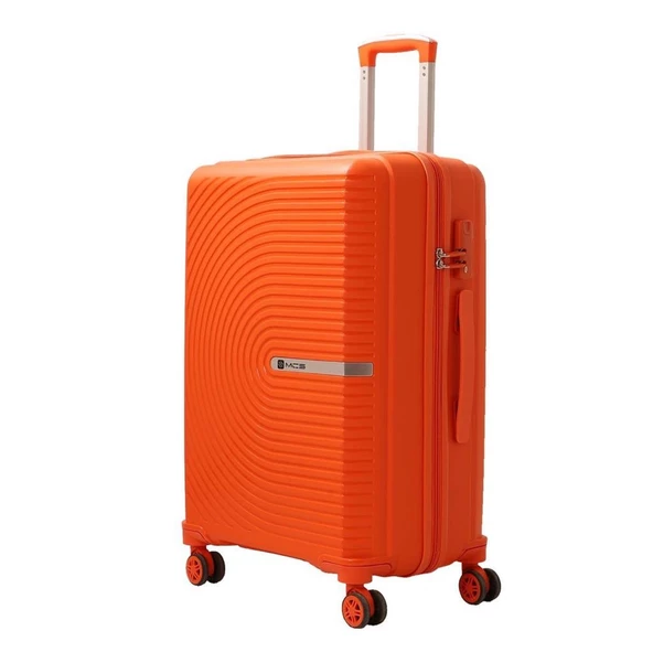 Mçs Valiz 3lü Set Kırılmaz PP Silikon Orange - Resim 4