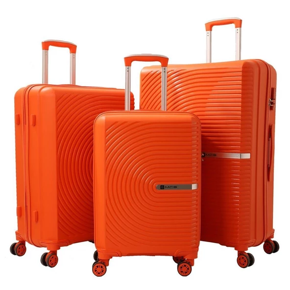 Mçs Valiz 3lü Set Kırılmaz PP Silikon Orange ürün görseli 1