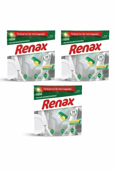 Renax Bulaşık Makinesi Kapsülü 33'lü / 3 Adet ürün görseli 1