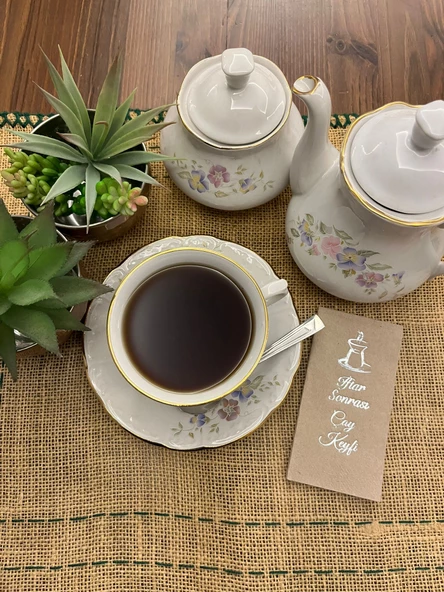 Gümüş Yaldızlı Kraft İftar Sonrası Çay Keyfi Peçete 6x12 cm ürün görseli 1