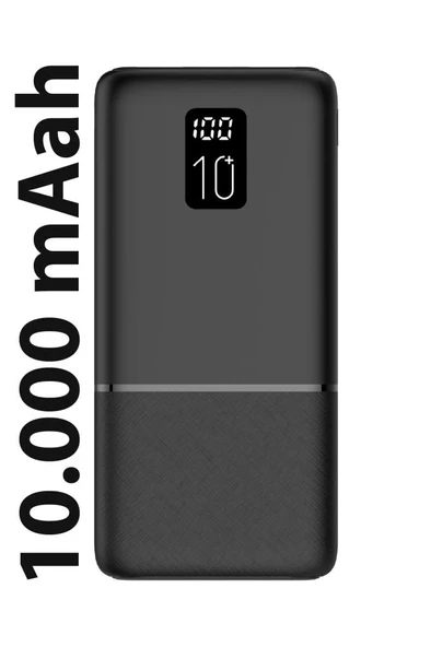 Logia P10 LED Ekranlı Slim 10000mAh Powerbank Taşınabilir Şarj Cihazı Siyah ürün görseli 1