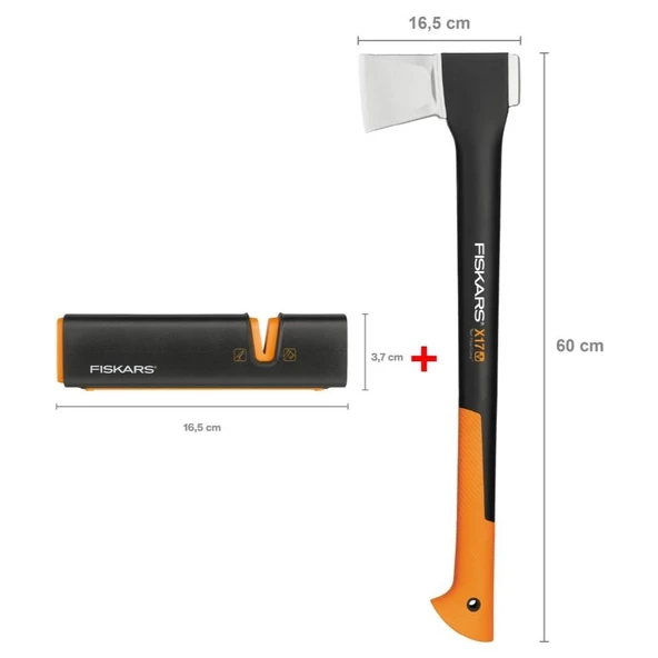 Fiskars Yarma Baltası M-X17 + Balta ve Bıçak Bileyici ürün görseli 1